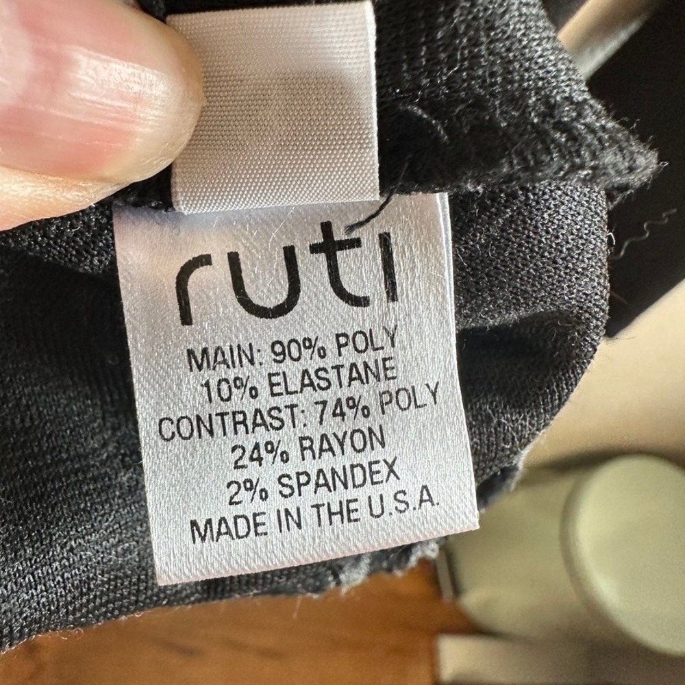Ruti Long Sleeve Dress Size L Black Houndstooth Mini Pockets - Picture 6 of 7